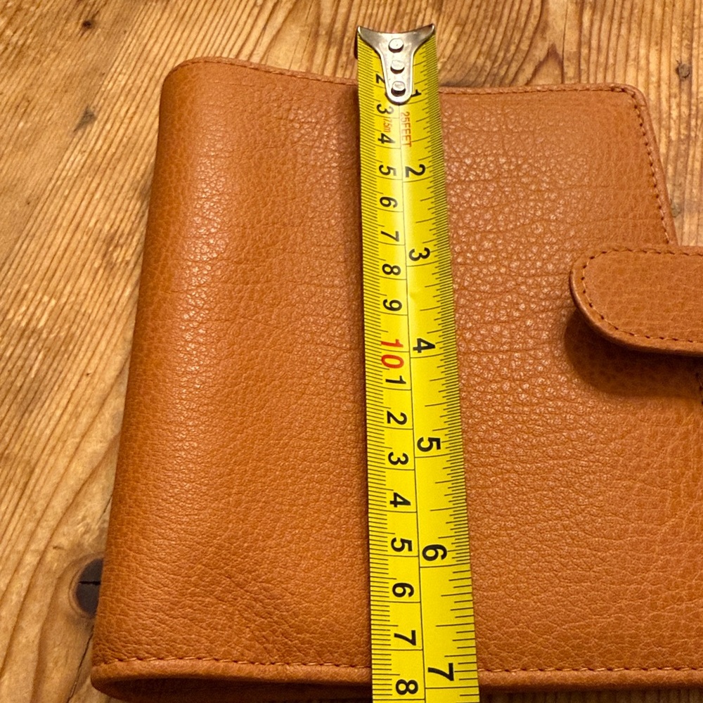 Leather Planner Organizer in Tan - Classic Home Office Accessory - Picture 10 of 13